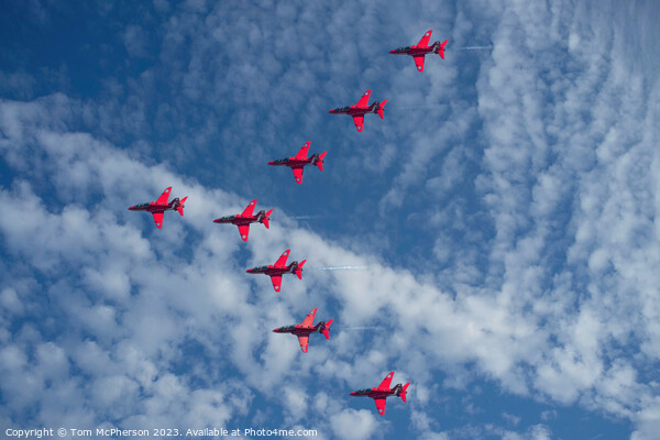 Awe-Inspiring Photograph of the Red Arrows Picture Board by Tom McPherson
