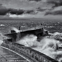 Buy canvas prints of Sea storm at Burghead by Tom McPherson