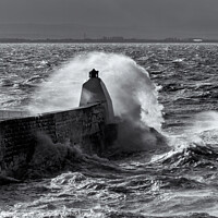 Buy canvas prints of Burghead Pier Storm by Tom McPherson