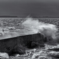 Buy canvas prints of Burghead Pier in Storm by Tom McPherson