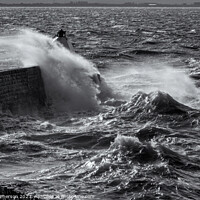 Buy canvas prints of Burghead Pier takes a Battering by Tom McPherson