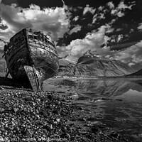 Buy canvas prints of The Corpach Shipwreck (MONO) by Tom McPherson