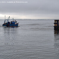 Buy canvas prints of Fishing boat, leaving Burghead harbour by Tom McPherson