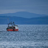 Buy canvas prints of lone fishing boat on the Moray Firth by Tom McPherson