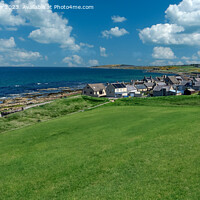 Buy canvas prints of Seascape View of Burghead Village by Tom McPherson