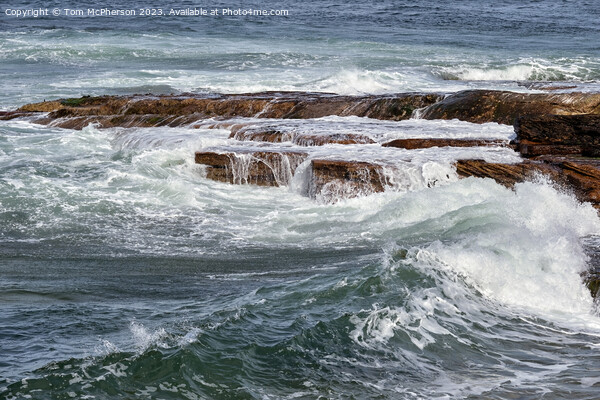 Waves on Rocks Picture Board by Tom McPherson