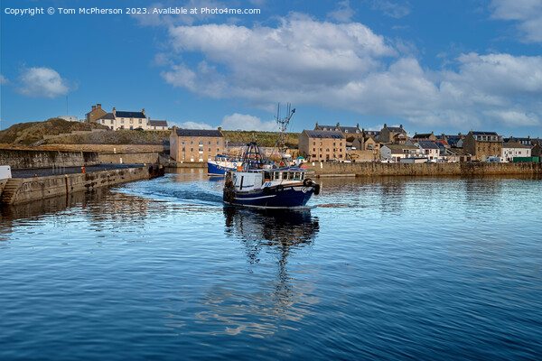 Leaving Burghead Harbour Picture Board by Tom McPherson