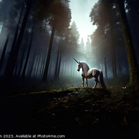 Buy canvas prints of Unicorn in the Forest by Tom McPherson