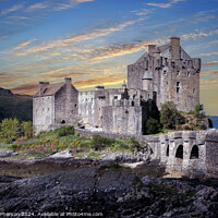 Buy canvas prints of Sundown at Eilean Donan Castle, Scotland by Tom McPherson
