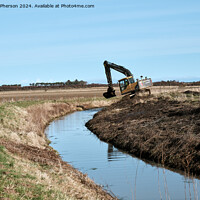 Buy canvas prints of Dredging the moat at Duffus Castle by Tom McPherson