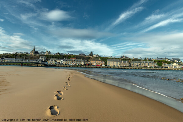 Footprints in the Sand, Lossiemouth Picture Board by Tom McPherson
