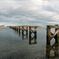Buy canvas prints of Lossiemouth footbridge (remains of) by Tom McPherson
