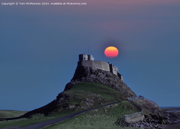 Sunset over Lindisfarne Castle Picture Board by Tom McPherson
