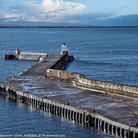 Buy canvas prints of Burghead Harbour North Pier by Tom McPherson