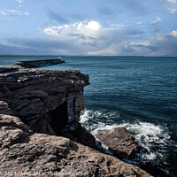 Buy canvas prints of Rotten Rock and North Pier by Tom McPherson