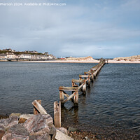 Buy canvas prints of Lossiemouth footbridge (remains) by Tom McPherson