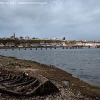 Buy canvas prints of Lossiemouth footbridge (remains of) by Tom McPherson