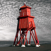 Buy canvas prints of Herd Groyne Lighthouse by Tom McPherson