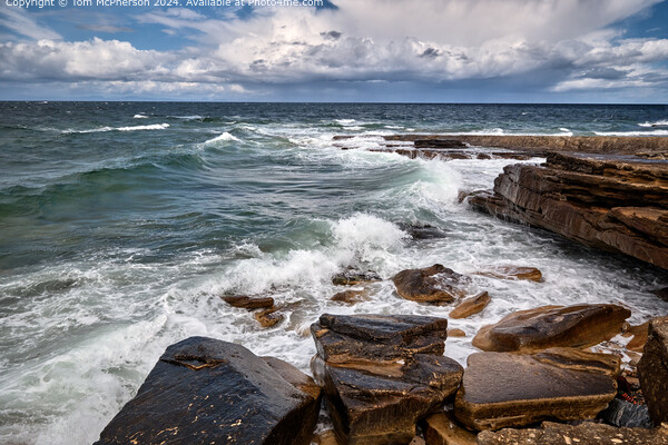 Burghead Seascape Waves Picture Board by Tom McPherson