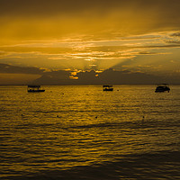 Buy canvas prints of Sunset in Barbados by John Harkus