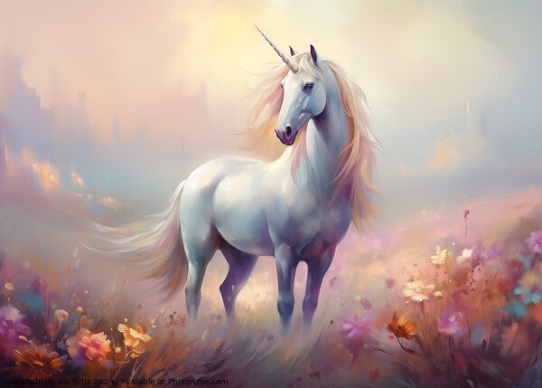 Unicorn painting Picture Board by Kia lydia