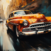 Buy canvas prints of Yellow vintage car by Kia lydia
