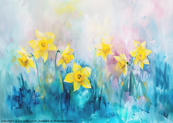 Daffodil Water colour Picture Board by Kia lydia
