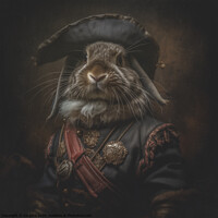 Buy canvas prints of Mini Lop Rabbit Pirate by Kia lydia