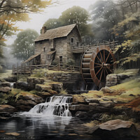 Buy canvas prints of old water mill by Kia lydia