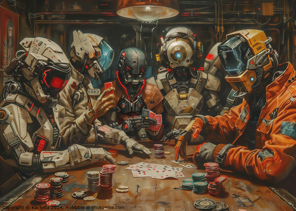 Robots playing poker  Picture Board by Kia lydia