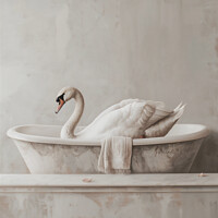 Buy canvas prints of Swan Bath by Kia lydia