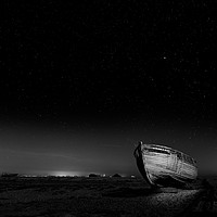 Buy canvas prints of Midnight Boat at dungeness by Kia lydia