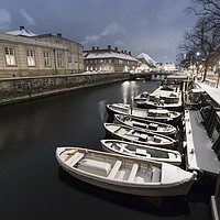 Buy canvas prints of First snow in Copenhagen canal by Dalius Baranauskas