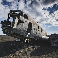 Buy canvas prints of Airplane DC-3 wreckage in Iceland beach by Dalius Baranauskas