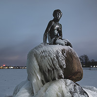 Buy canvas prints of Frozen statue of The Little Mermaid by Dalius Baranauskas