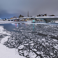 Buy canvas prints of Frozen canal near Inderhavnsbroen bridge by Dalius Baranauskas