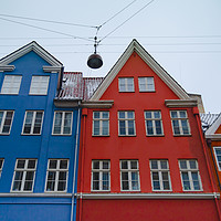 Buy canvas prints of The red and blue house in Copenhagen by Dalius Baranauskas