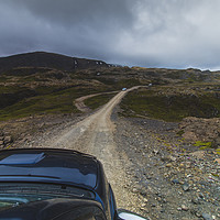 Buy canvas prints of Driving pick-up truck in the Highlands of Iceland by Dalius Baranauskas