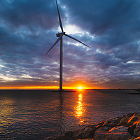 Buy canvas prints of Windmill in Denmark in Baltic sea by Dalius Baranauskas