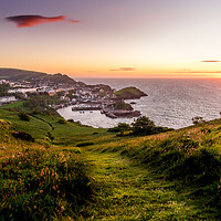 Buy canvas prints of Coastal Hike at Golden Hour, Devon by Steven Fleck