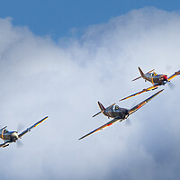 Buy canvas prints of Spitfire's and Hurricane Formation by David Jeffery
