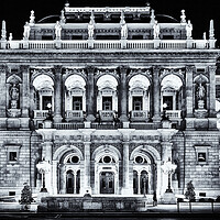 Buy canvas prints of Budapest Opera House by Night. by David Jeffery
