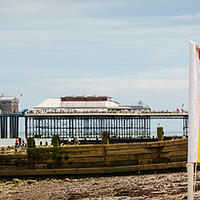 Buy canvas prints of Safe to swim near Cromer Pier by David Jeffery
