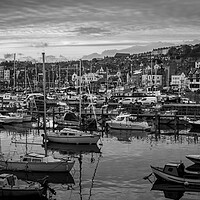 Buy canvas prints of Scarborough Harbour on an Autumn evening. by David Jeffery