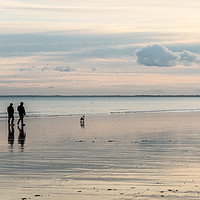 Buy canvas prints of Bridlington Beach, East Riding, Reflection 1 by Lisa Hands