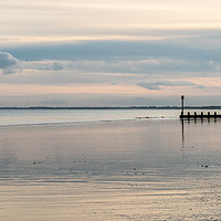 Buy canvas prints of Bridlington Beach, East Riding, Reflection 2 by Lisa Hands