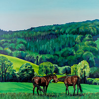 Buy canvas prints of Summer Grazing: Triptych (Left) by Lisa Hands
