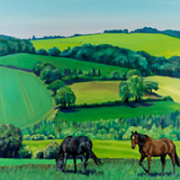 Buy canvas prints of Summer Grazing: The Whole Panel by Lisa Hands