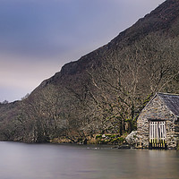 Buy canvas prints of Dinas Boathouse by Ray Tickle