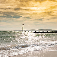 Buy canvas prints of Bournemouth Beach at Dusk by Thomas Faull